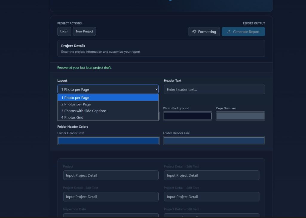 FotoLedger interface preview