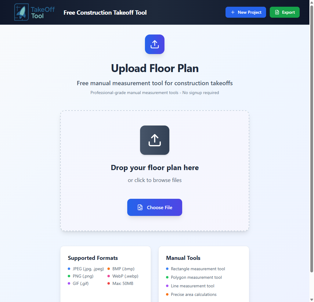 TakeOff Tool interface preview