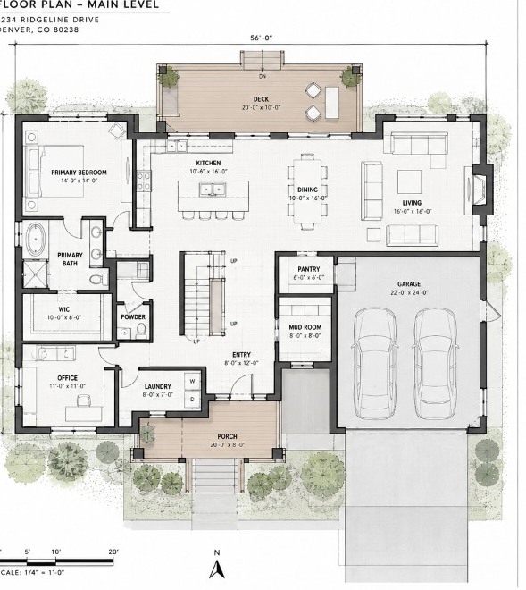 Ridgeline main-level floor plan